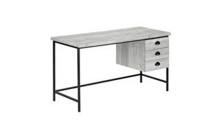 Bureau faux bois gris métal noir - 7486