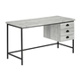 Bureau faux bois gris métal noir - 7486