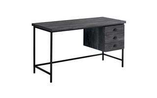 Bureau faux bois noir métal noir - 7488