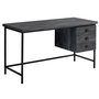 Bureau faux bois noir métal noir - 7488