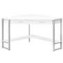 Bureau en coin blanc métal argent - 7500
