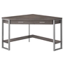 Bureau en coin taupe foncé métal argent - 7501
