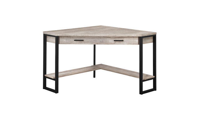 Bureau en coin faux bois taupe - 7506