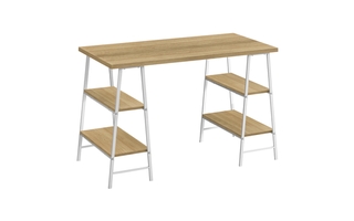 Bureau naturel métal blanc - 7529
