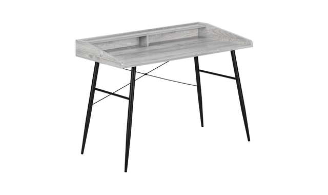 Bureau gris métal noir - 7541