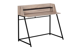 Bureau taupe foncé métal noir - 7546