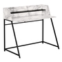 Bureau faux marbre blanc métal noir - 7549