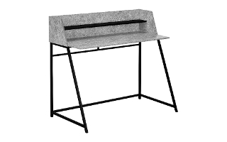 Bureau fausse pierre grise métal noir - 7550