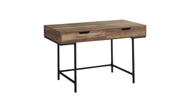 Bureau faux bois brun métal noir - 7557