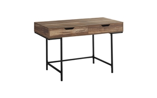 Bureau faux bois brun métal noir - 7557
