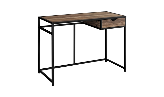 Bureau faux bois brun métal noir - 7574