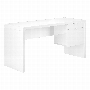 Bureau blanc lustre tiroir cote droit gauche - 7581