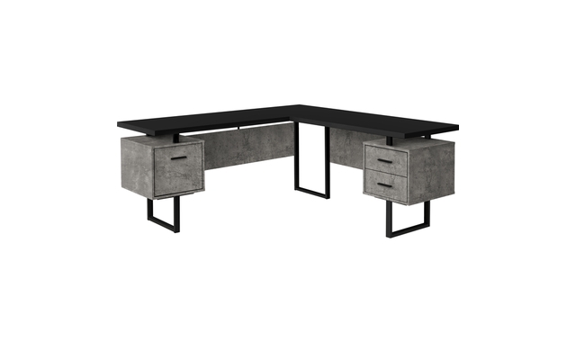 Bureau noir simili-ciment métal noir l/r - 7617