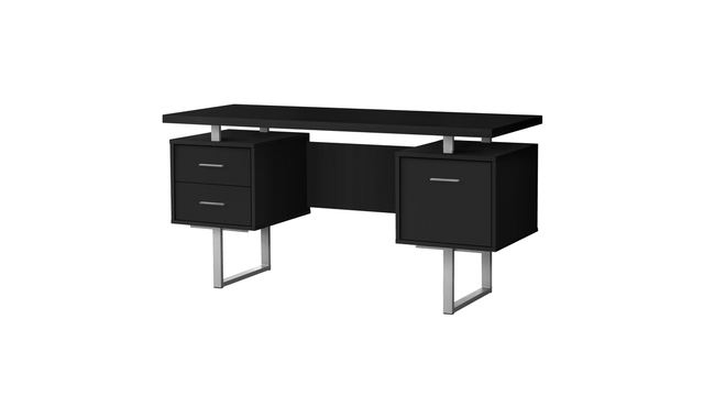 Bureau noir métal argent - 7634