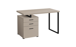 Bureau taupe moderne métal noir face l/r - 7644