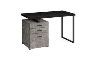 Bureau noir simili-ciment métal noir l/r - 7647