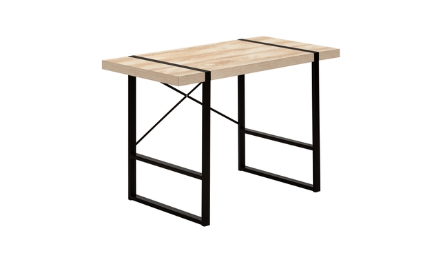 Bureau naturel métal noir - 7658