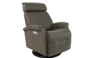 Fauteuil en cuir inclinable pivotant berçant motorisé Fjords-Petit