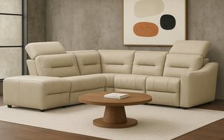 Sectionnel 5 mcx inclinable en cuir de Elran
