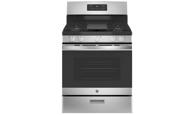 Cuisinière à gaz de 30 po avec nettoyage à la vapeur GE - JCGBS66SEKSS