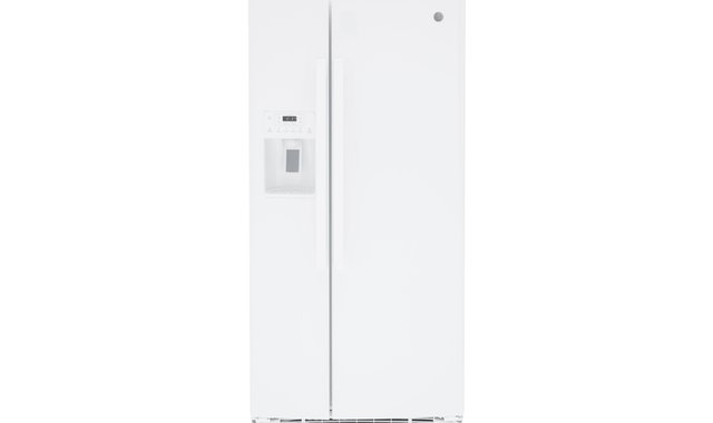 Réfrigérateur côte à côte de 33 po, 23 Pi cu. avec distributeur d'eau et de glace GE - GSS23GGPWW