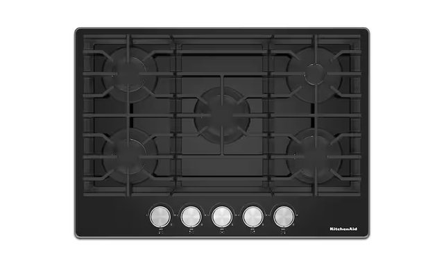 Table de cuisson encastrée à gaz de 30 po avec 5 brûleurs KitchenAid - KCGG530PBL