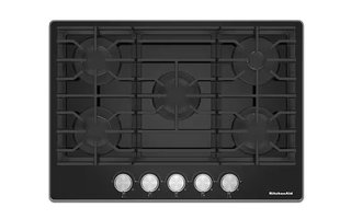 Table de cuisson encastrée à gaz de 30 po avec 5 brûleurs KitchenAid - KCGG530PBL