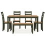 Table de salle à manger Gesthaven avec 4 chaises et banc (Ensemble de 6) de Ashley