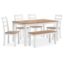 Table de salle à manger Gesthaven avec 4 chaises et banc (Ensemble de 6) de Ashley