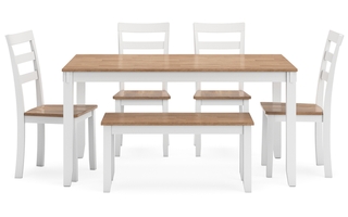 Table de salle à manger Gesthaven avec 4 chaises et banc (Ensemble de 6) de Ashley