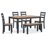 Table de salle à manger Gesthaven avec 4 chaises et banc (Ensemble de 6) de Ashley