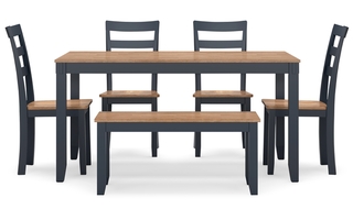 Table de salle à manger Gesthaven avec 4 chaises et banc (Ensemble de 6) de Ashley