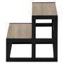 ESCABEAU - 2 MARCHES / TAUPE FONCE / METAL NOIR