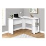 BUREAU - EN FORME DE L / COIN AVEC 2 TABLETTES BLANC