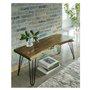 Signature Design by Ashley Haileeten Banc d'appoint contemporain avec dessus Live Edge, marron clair et noir