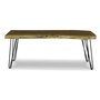 Signature Design by Ashley Haileeten Banc d'appoint contemporain avec dessus Live Edge, marron clair et noir