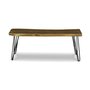 Signature Design by Ashley Haileeten Banc d'appoint contemporain avec dessus Live Edge, marron clair et noir