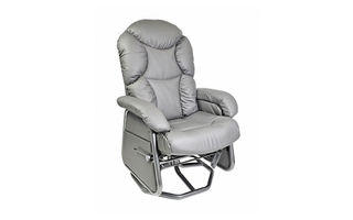 Fauteuil sur billes inclinable berçant et pivotant en cuir de Pel