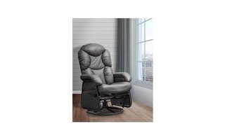 Fauteuil sur billes inclinable berçant et pivotant en cuir de Pel