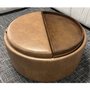 Ottoman Rangement sur roulette cognac
