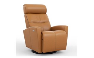 Fauteuil en cuir inclinable pivotant berçant motorisé Fjords-Petit