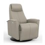 Fauteuil en cuir inclinable pivotant berçant motorisé Fjords-Petit
