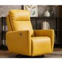 Fauteuil inclinable motorisé berçant et pivotant en cuir de Elran
