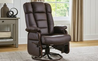 Fauteuil sur billes inclinable berçant et pivotant en cuir de Pel