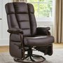 Fauteuil sur billes inclinable berçant et pivotant en cuir de Pel
