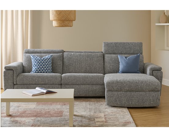 Sofa Chaise inclinable motorisé Zoe en tissu de Elran