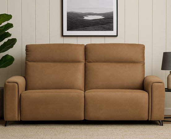 Sofa condo Fabrice motorisé avec appui-tête motorisé en cuir de Elran