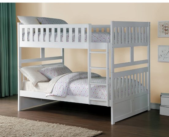 Lit Superposé Double/Double Blanc - B2053FFW-1