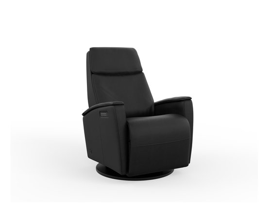 Fauteuil EN CUIR inclinable pivotant berçant motorisé Fjords-Large