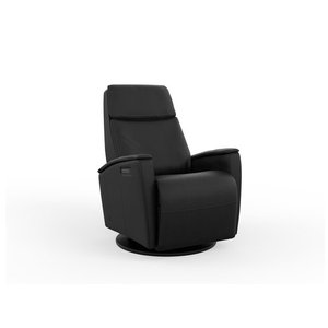 Fauteuil EN CUIR inclinable pivotant berçant motorisé Fjords-Large